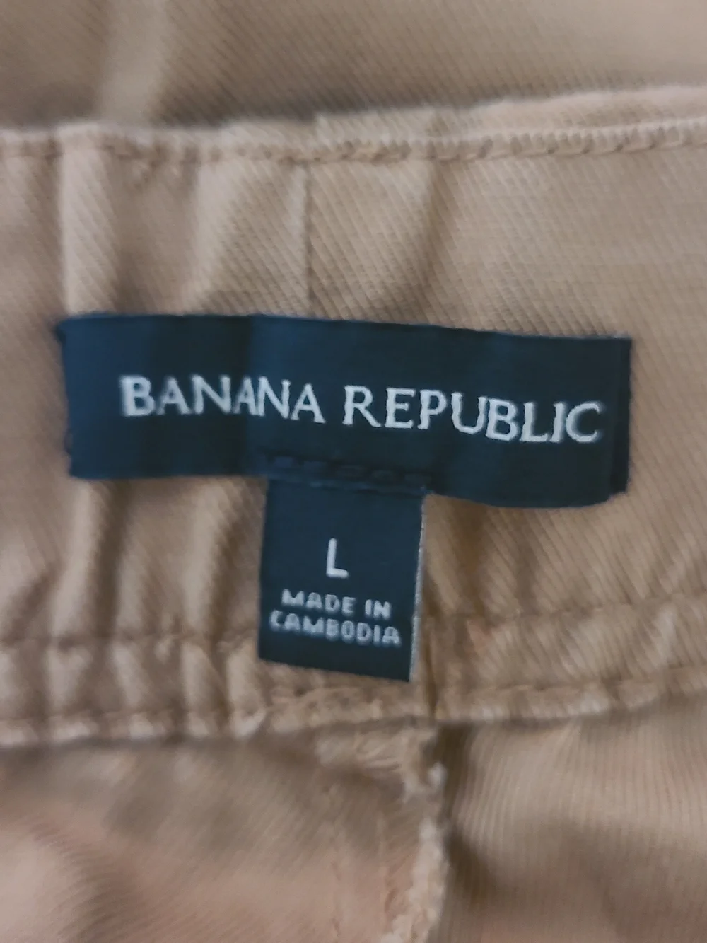 NWT Banana Republic Sz L Brown Pull On Elastic Waist Casual Cropped Tapered Pant